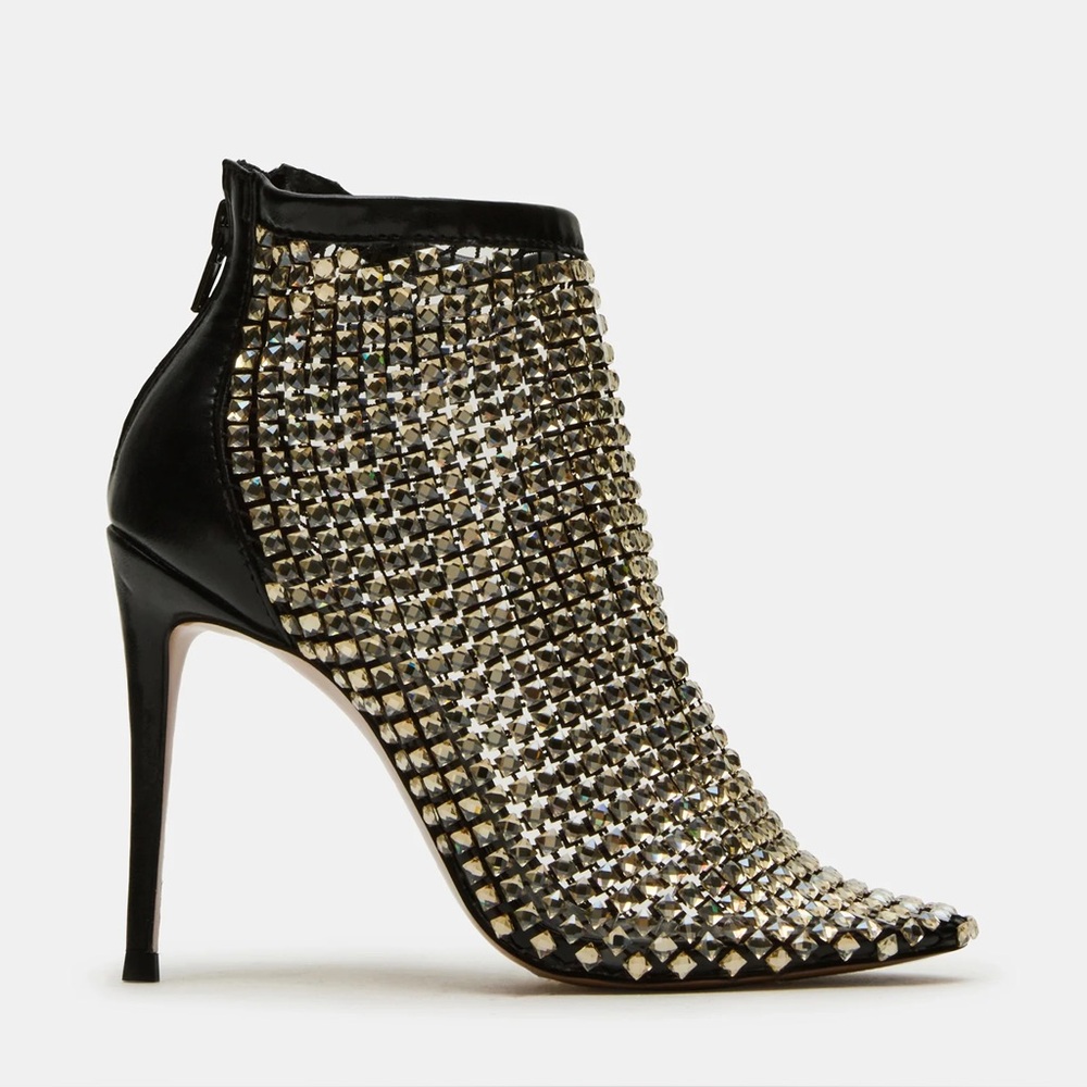 NEW Steve Madden Elegant Black and Gold Women's Ankle Boots